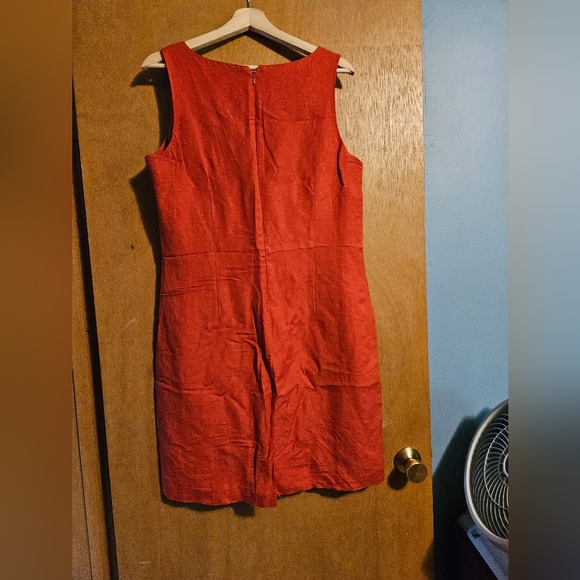 Orange Linen Dress - Picture 4 of 5